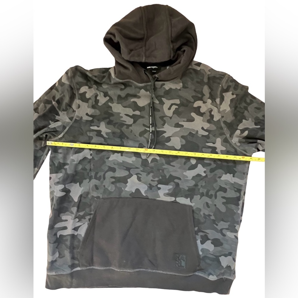 Karl Lagerfeld Camo Hoodie Gray with Black Accents Men’s XL - Picture 5 of 7
